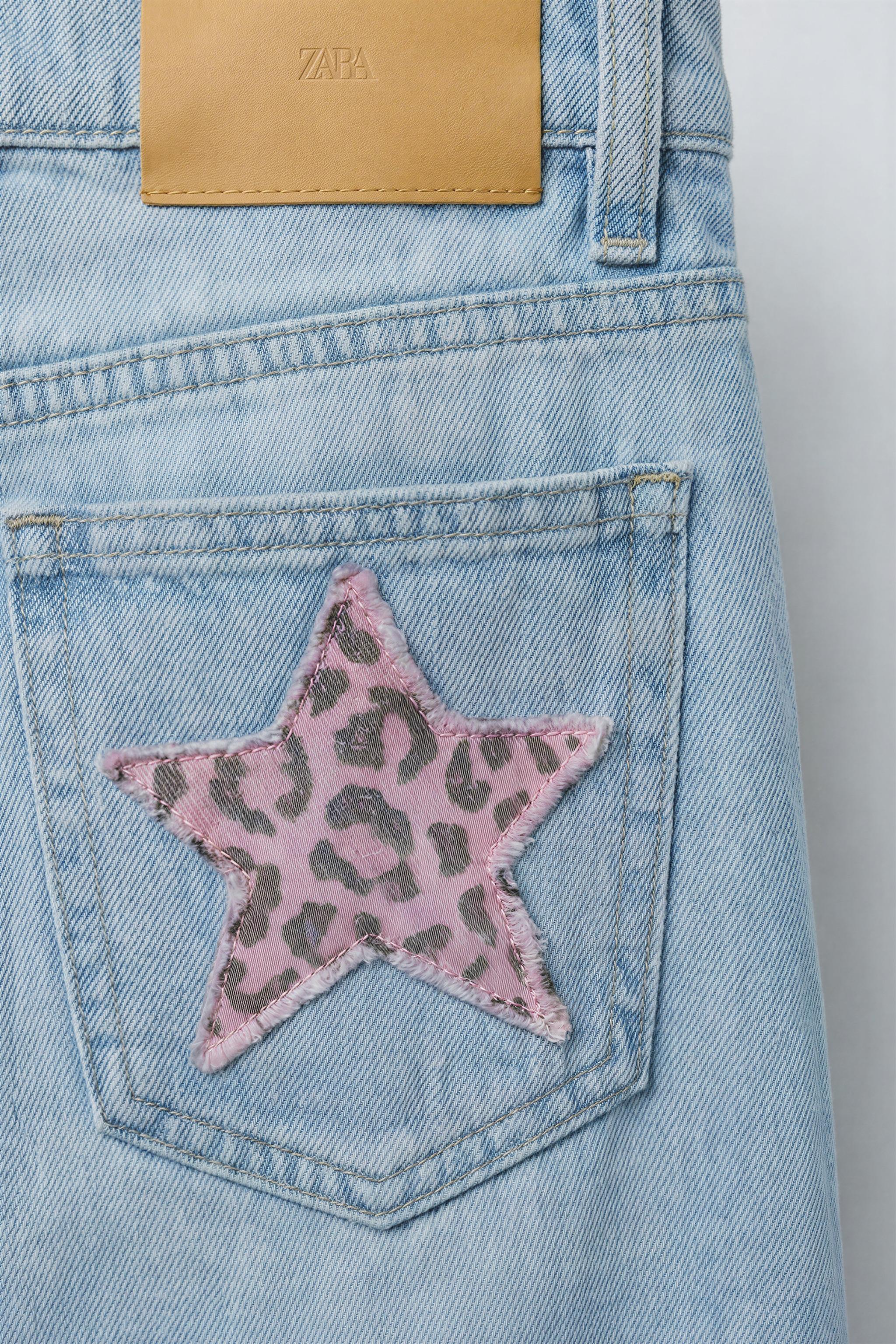 ANIMAL PATCH WIDE LEG JEANS